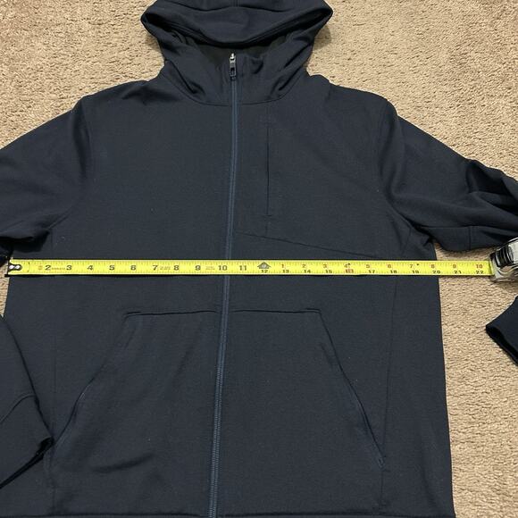 Lululemon Men’s City Sweat Zip Hoodie Thermo Heathered Nautical Navy Jacket Sz S - Picture 4 of 8